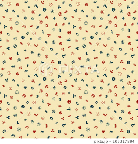 Cryptocurrency financial Items. Seamless pattern. Vector background. 105317894
