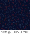 Symbols of Suits Card Seamless Pattern Background. Gambling hand drawn. 105317906