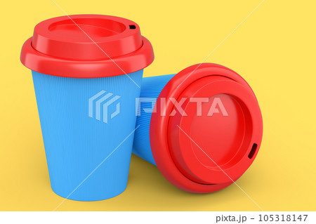 Set of paper coffee cups for cappuccino, americano, espresso, mocha, latte 105318147