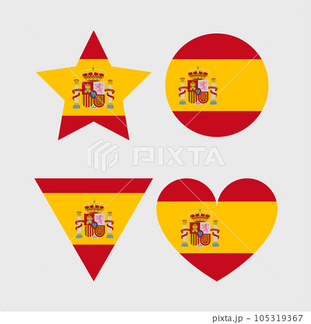 Spain flag vector icons set of illustrations 105319367