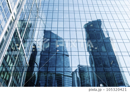 Business building with glass windows and offices background. Finance, luxury, economy, development, money concept. 105320421