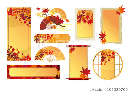 秋 紅葉 フレーム枠 背景 秋 紅葉 フレーム枠 背景 105320709