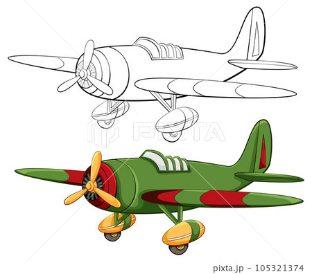Vintage Military Aircraft Colouring Pages 105321374