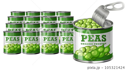 Organic peas in can product for marketing 105321424