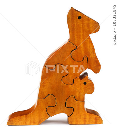 Puzzle blocks make a kangaroo 105321945