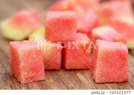 Fresh guava on wooden surface 105322377