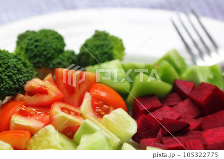 Fresh salad with silver fork 105322775