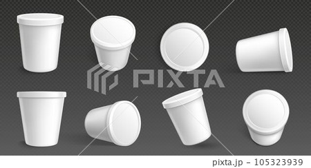 Realistic white food containers set isolated 105323939
