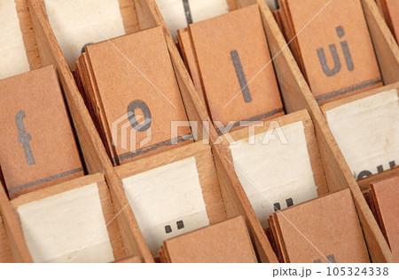 Very old letterbox, several printed letters on small cards Very old letterbox, several printed letters on small cards 105324338