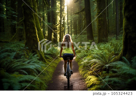 Embracing the Outdoors by Bike. Generative Ai. 105324423