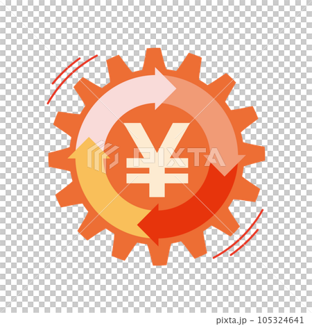 日元馬克和現金流形象 日元馬克和現金流形象 105324641