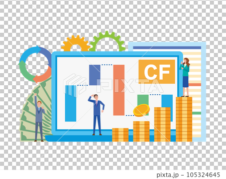 Image illustration of cash flow 105324645