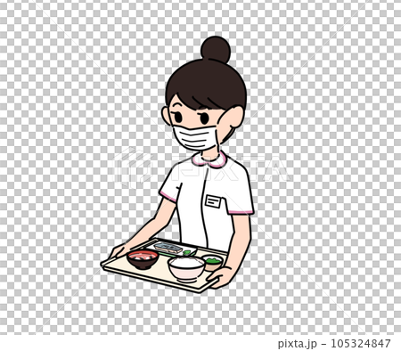 配膳する看護師 105324847