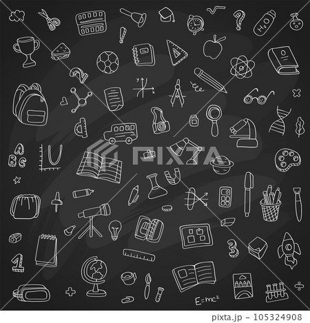 Back to School hand drawn doodles vector illustration.  Back to School hand drawn doodles vector illustration.  105324908