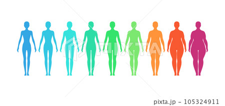 BMI concept. Female body mass index vector illustration.  105324911