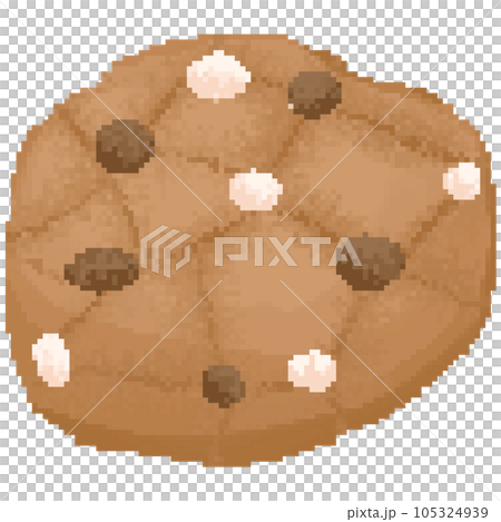 Cute chocolate chip cookie in pixel art 105324939