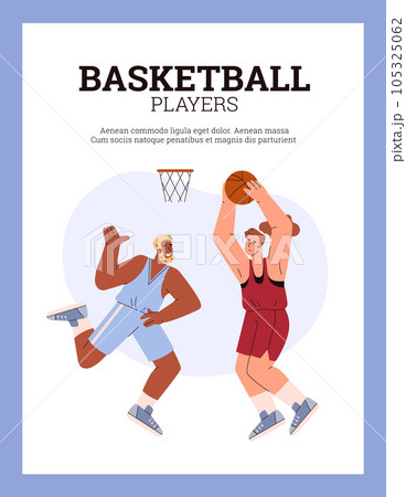 Basketball championship advertising banner flat vector illustration on white. 105325062