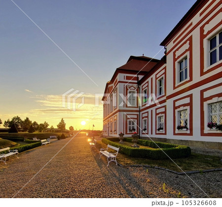 Marianska Tynice monastery in sunset light Marianska Tynice monastery in sunset light 105326608