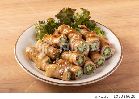 オクラの肉巻き オクラの肉巻き 105326629