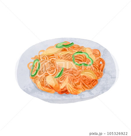 スパゲティの水彩ベクターイラスト 105326922