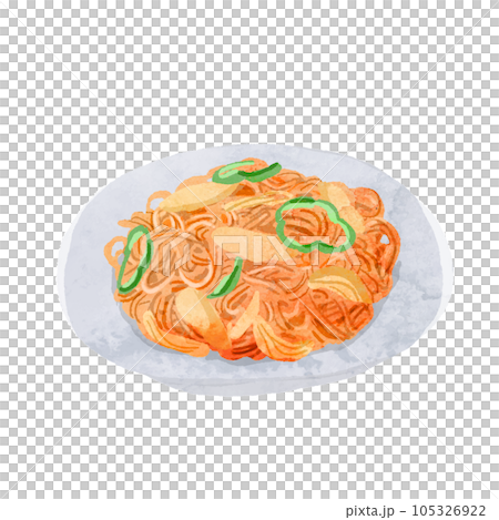 スパゲティの水彩ベクターイラスト 105326922