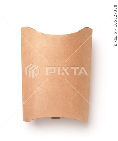 Empty brown paper french fries packaging box Empty brown paper french fries packaging box 105327358