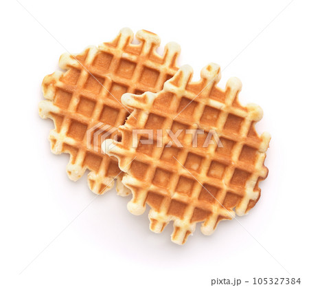 Top view of homemade belgian waffles 105327384