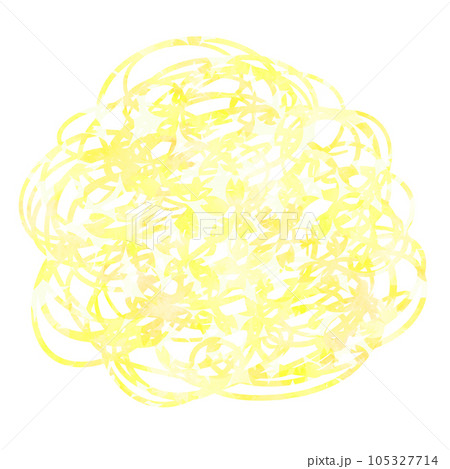 背景素材　手描き　水彩　グルグル　黄色 105327714