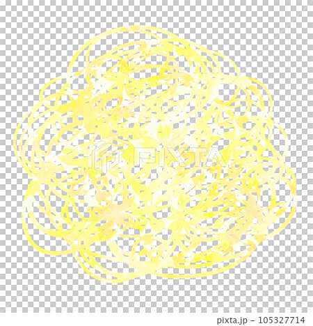 背景素材　手描き　水彩　グルグル　黄色 105327714