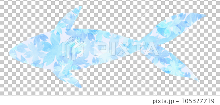Illustration material fish watercolor blue Illustration material fish watercolor blue 105327719