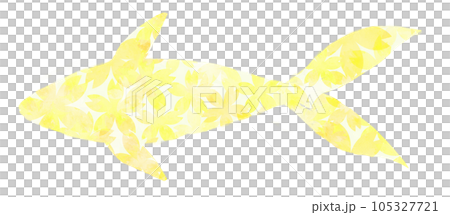 イラスト素材　魚　水彩　黄色 105327721