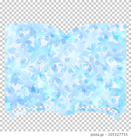 插圖素材筆記本記事本水彩藍色 105327735