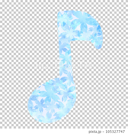 Illustration material musical note watercolor blue 105327747