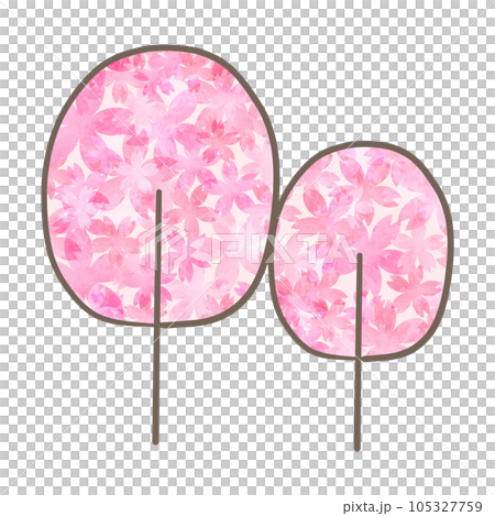 イラスト素材 木 手描き 水彩 ピンク イラスト素材 木 手描き 水彩 ピンク 105327759