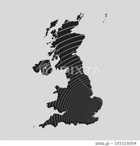 United Kingdom map from lines - internet signal 105328004