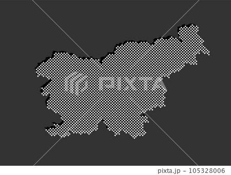 Vector map Slovenia for points, dotted template Vector map Slovenia for points, dotted template 105328006