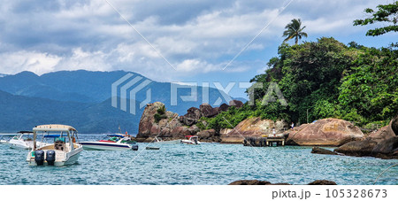Aventureiro beach on Ilha Grande at Angra dos Reis, Rio de Janeiro, Brazil 105328673