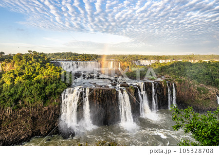 Iguazu Falls, the largest series of waterfalls of the world, located at the Brazilian and Argentinian border 105328708