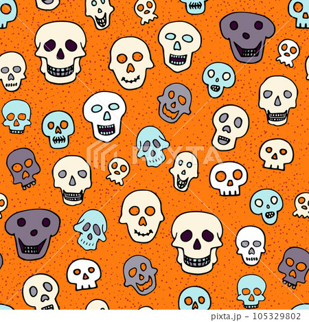 Halloween, The day of the Dead sculls pattern 105329802