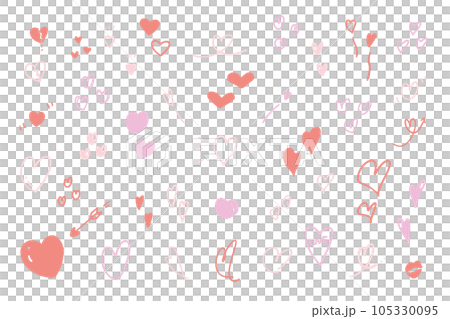 Heart illustration set red Heart illustration set red 105330095