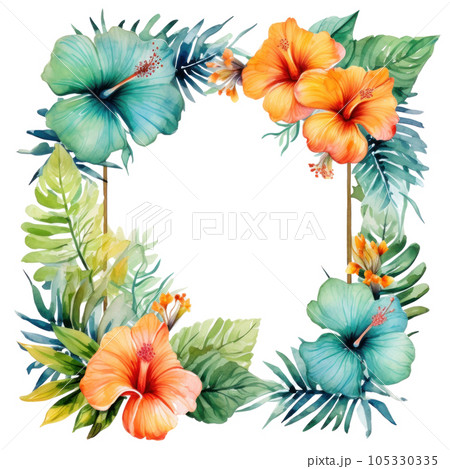 Tropical natural frame isolated 105330335