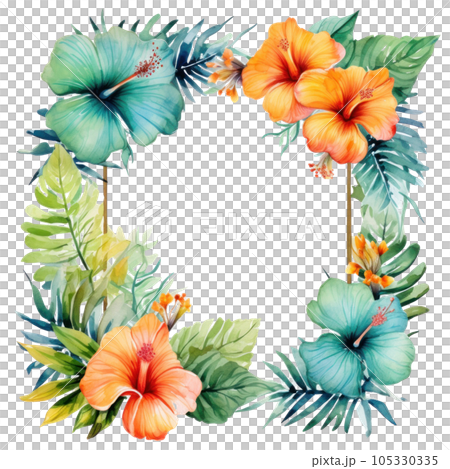 Tropical natural frame isolated 105330335