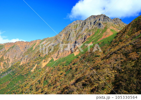 中岳道から見上げる八ヶ岳連峰赤岳 105330564