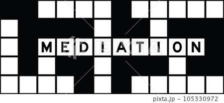 Alphabet letter in word mediation on crossword puzzle background Alphabet letter in word mediation on crossword puzzle background 105330972