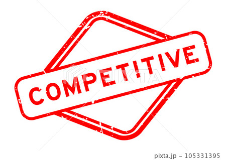 Grunge red competitive word rubber seal stamp on white background 105331395