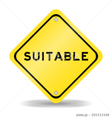 Yellow color transportation sign with word suitable on white background 105331589