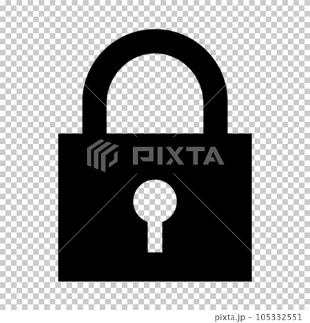 セキュリティ、鍵を表す塗りつぶしスタイルのアイコン セキュリティ、鍵を表す塗りつぶしスタイルのアイコン 105332551