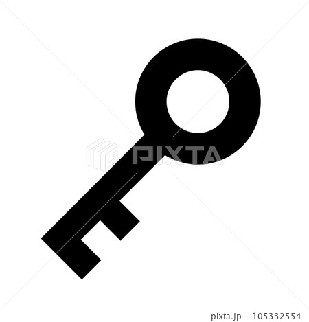 セキュリティ、鍵を表す塗りつぶしスタイルのアイコン セキュリティ、鍵を表す塗りつぶしスタイルのアイコン 105332554
