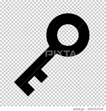 セキュリティ、鍵を表す塗りつぶしスタイルのアイコン セキュリティ、鍵を表す塗りつぶしスタイルのアイコン 105332554
