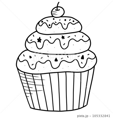 cupcake with whipped cream cupcake with whipped cream 105332841